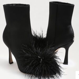 Sam Edelman ENCY FEATHER HEEL Black Stain Boot Size:7.5